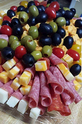Meat and cheese tray.